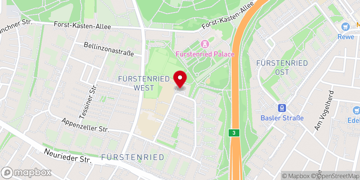 Map showing location of Evang.-Luth. Andreaskirche München