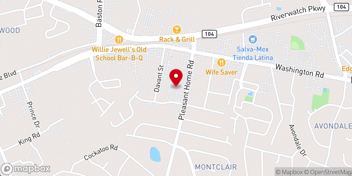 Map showing location of Pine View Baptist Church