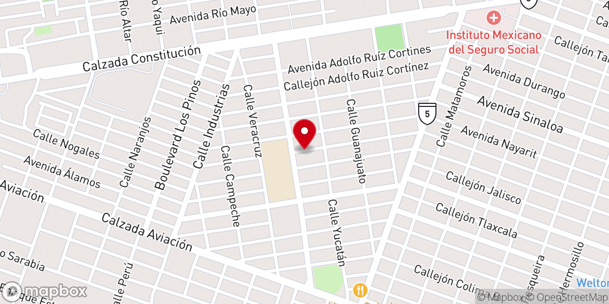 Map showing location of Centro cristiano pentecostal San Luis Río Colorado