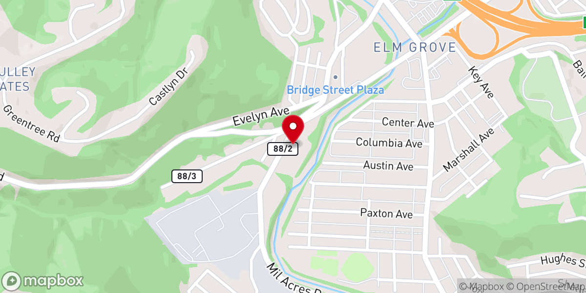 Map showing location of Stone United Presbyterian Church