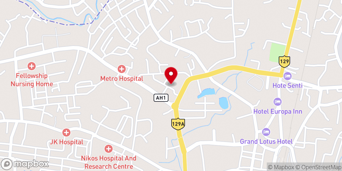 Map showing location of Lotha Baptist Church