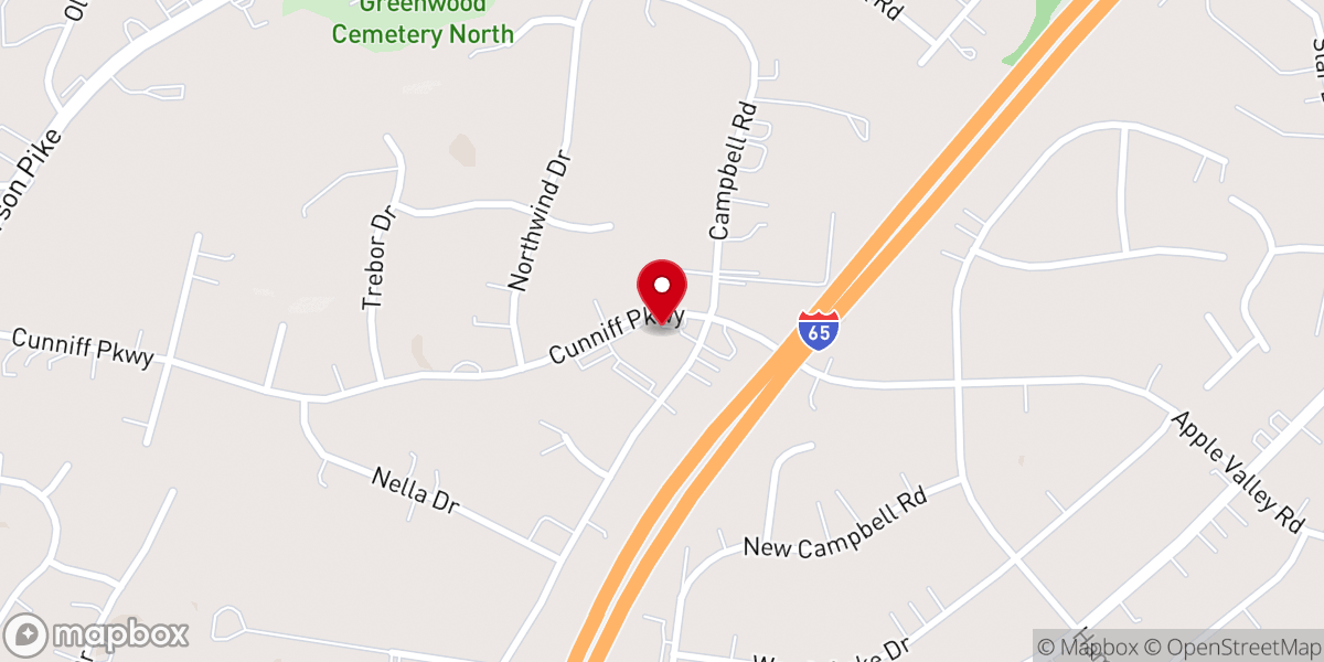 Map showing location of Parkway Baptist Church