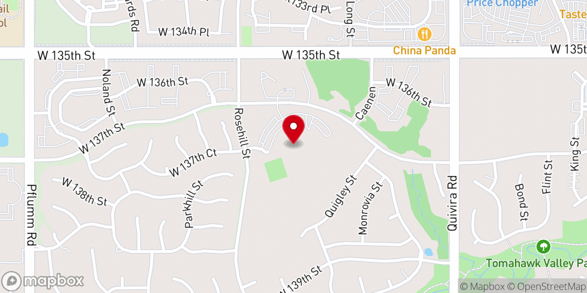Map showing location of Colonial Presbyterian Church