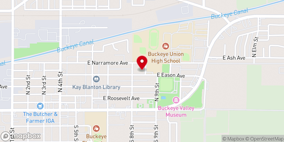 Map showing location of Community Church of Buckeye