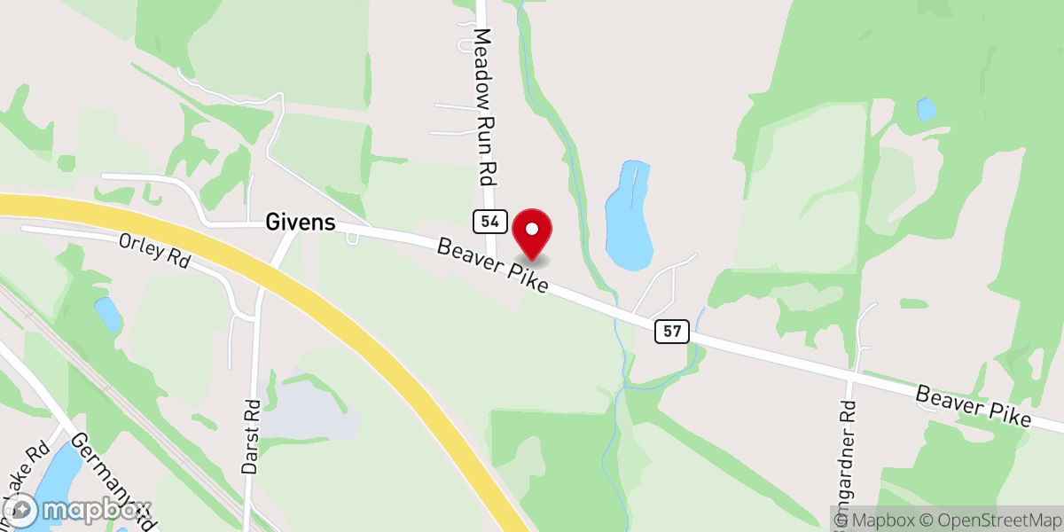 Map showing location of Givens Freewill Baptist Church