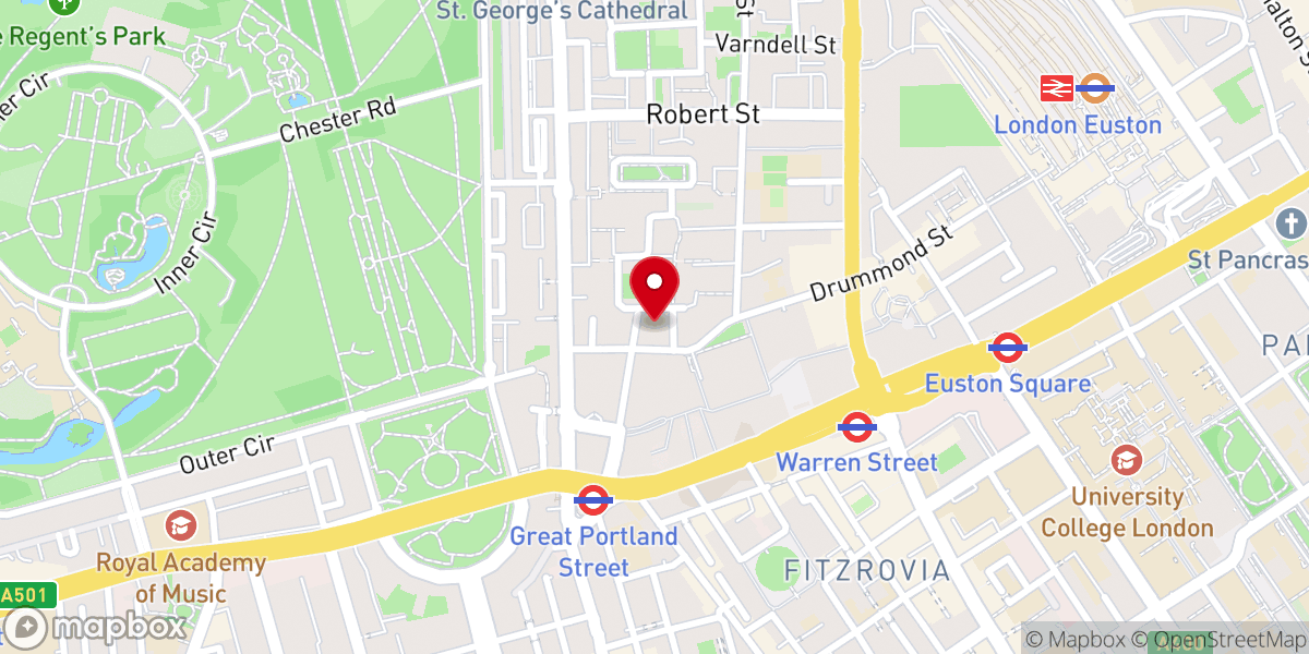 Map showing location of St Mary Magdalene, Munster Square