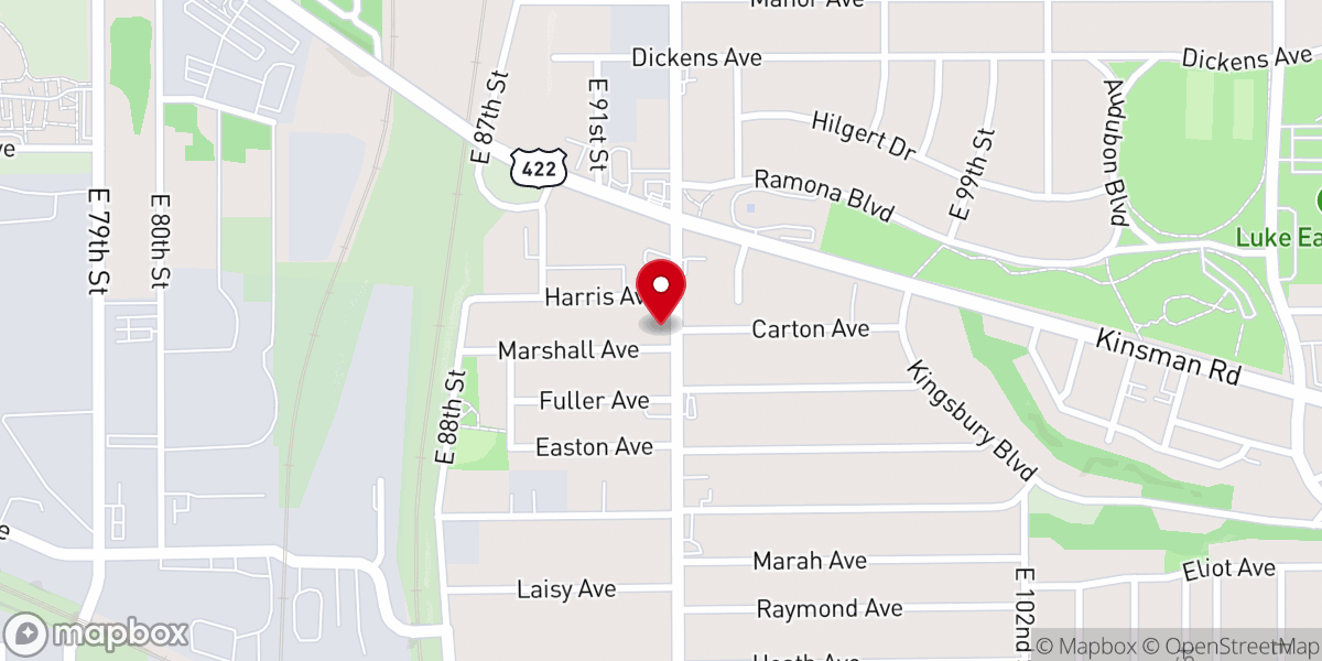 Map showing location of Peace American Lutheran Church