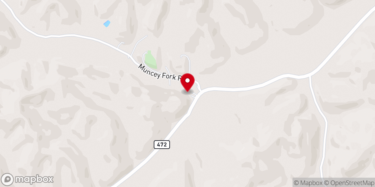 Map showing location of Pine Grove Church of Christ