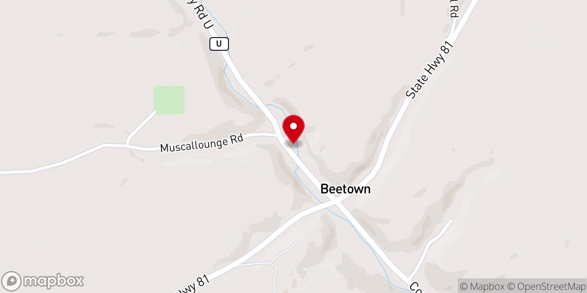 Map showing location of Beetown Gospel Hall