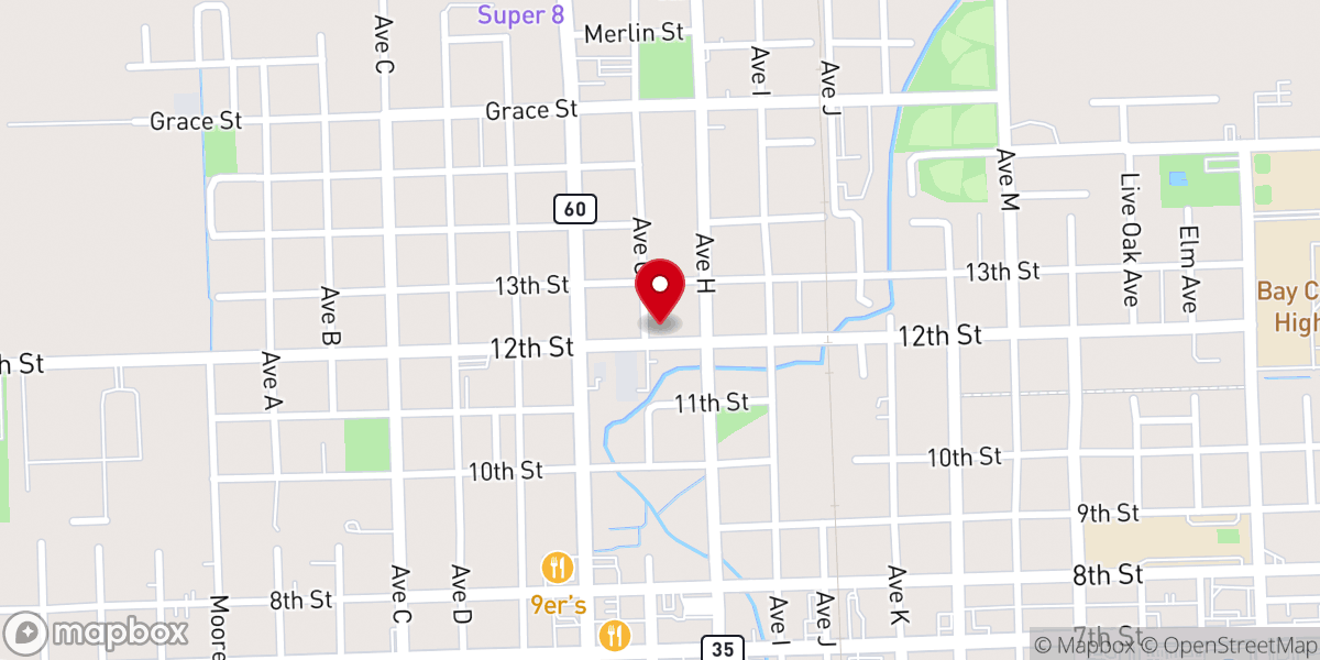 Map showing location of Emanuel Baptist Church