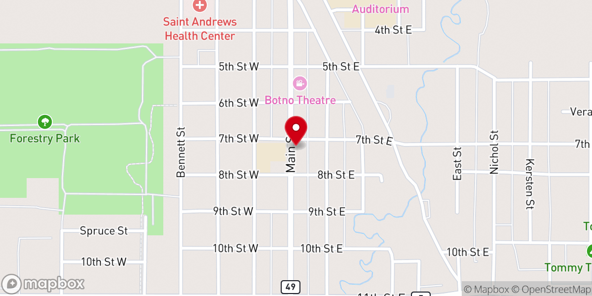 Map showing location of First Lutheran Church