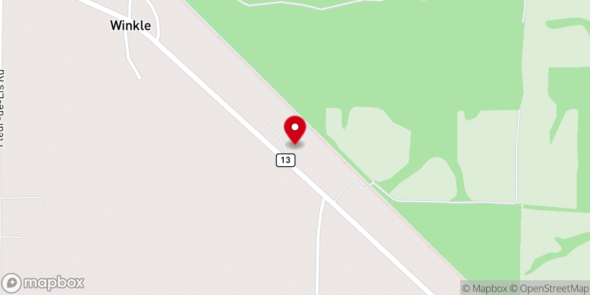 Map showing location of Winkle Baptist Church