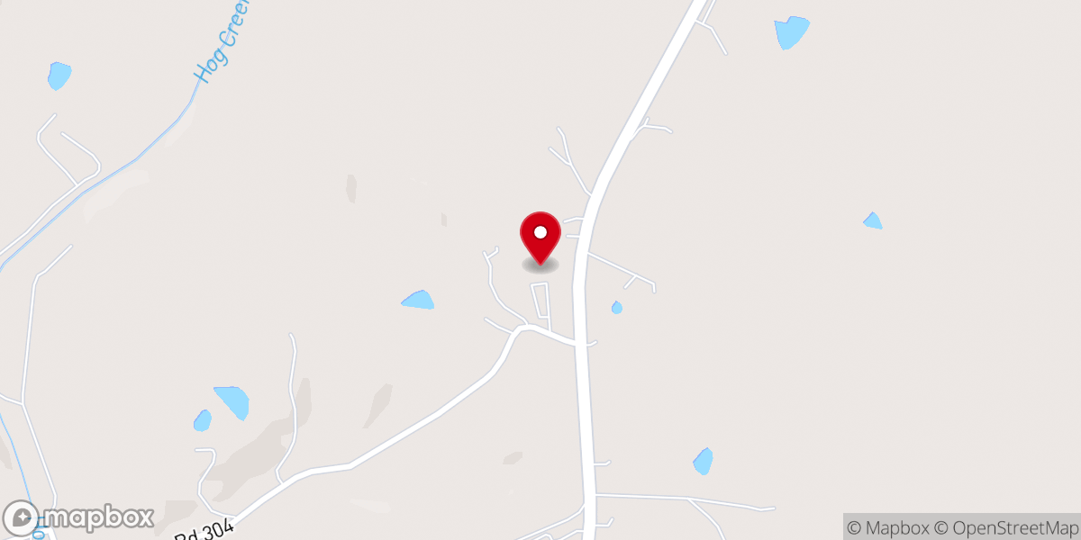 Map showing location of Harmony Church