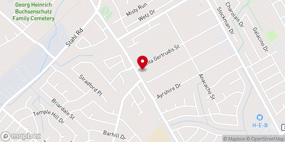 Map showing location of Missionary Baptist Church of San Antonio