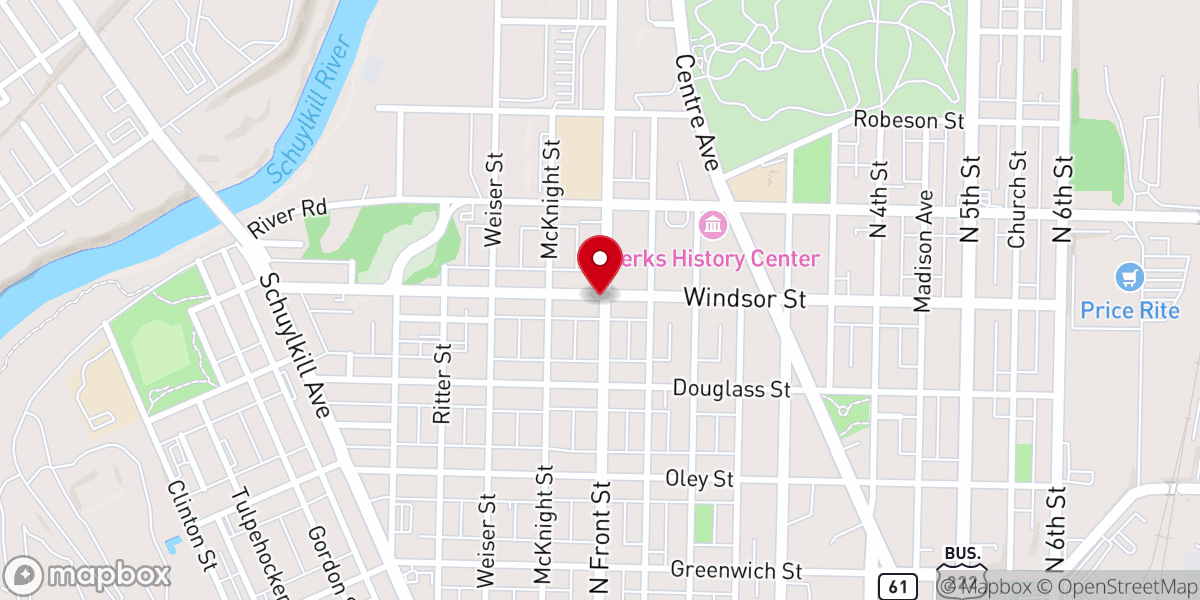 Map showing location of St. Mary's Episcopal Church
