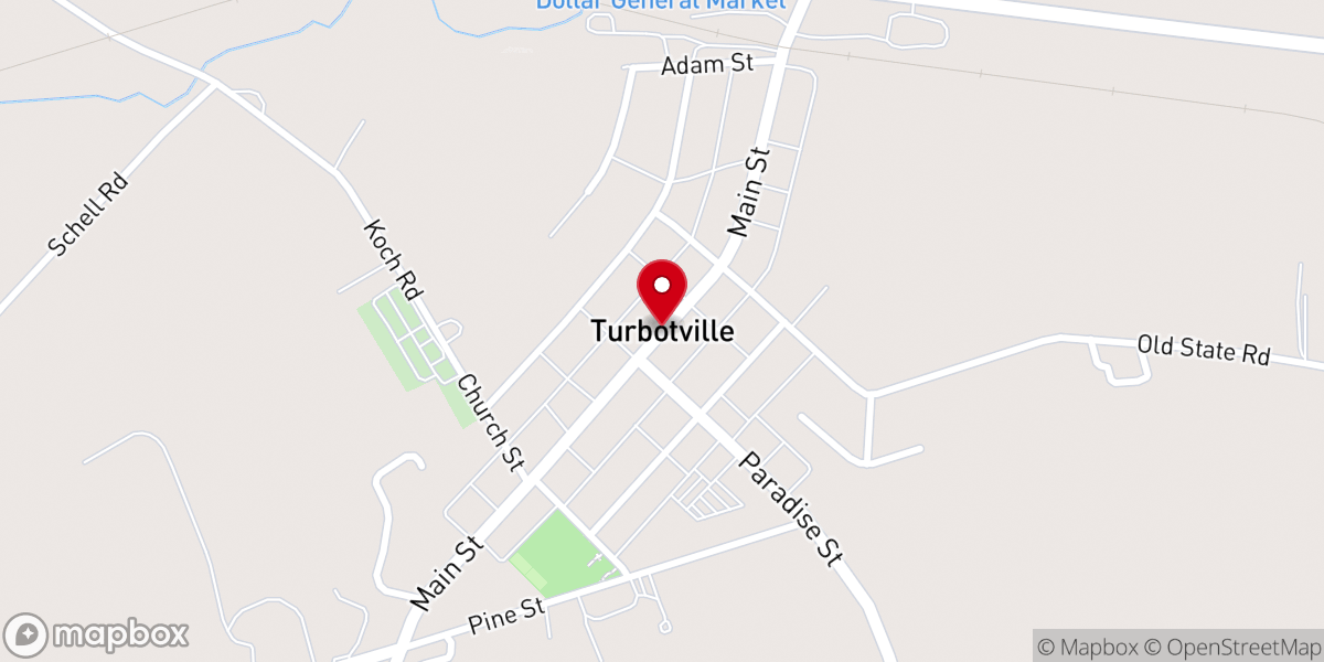 Map showing location of Turbotville