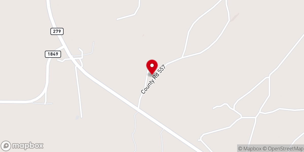 Map showing location of Rocky Creek Baptist Church