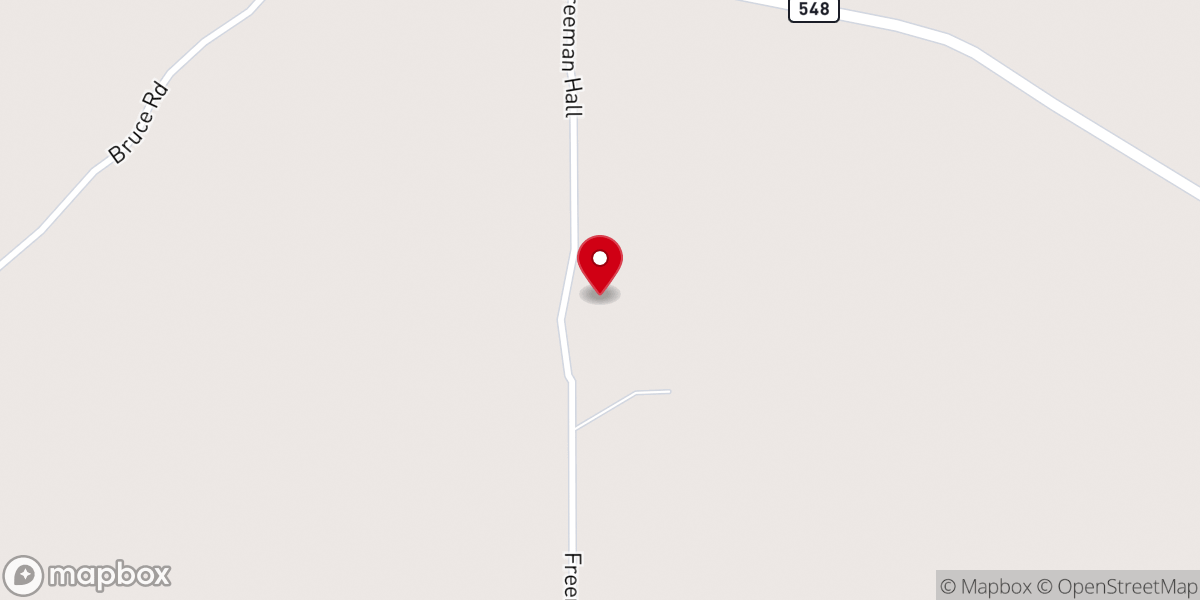 Map showing location of Freedman Hill Church