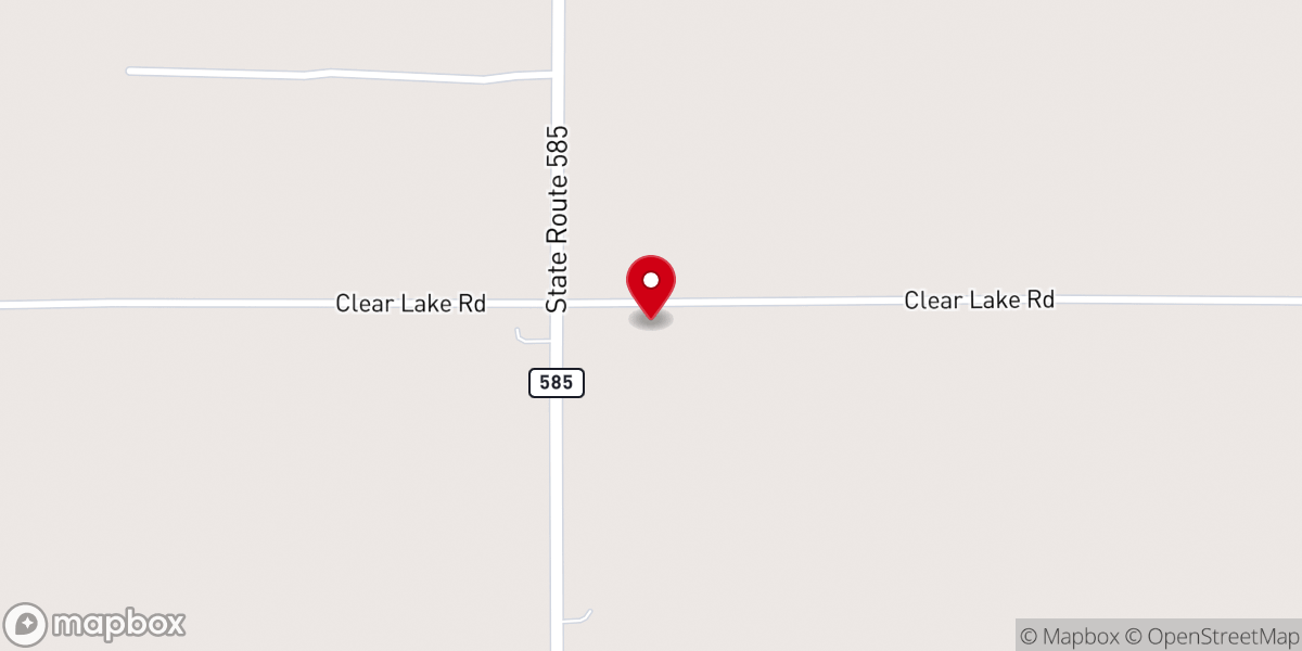Map showing location of Clear Lake Church