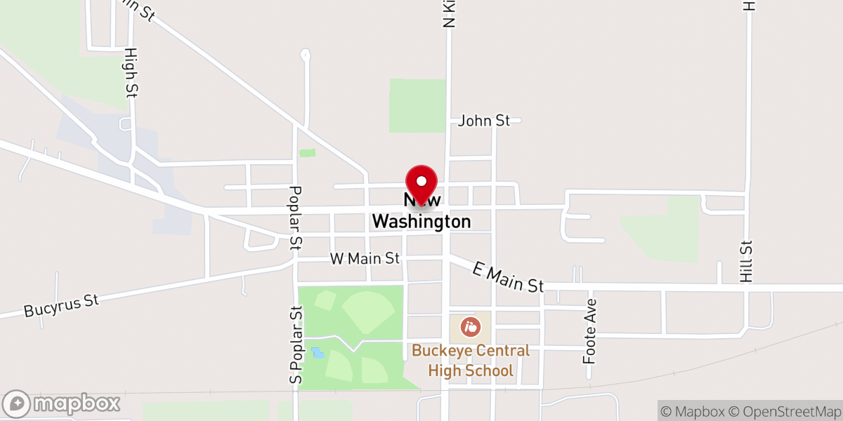Map showing location of New Washington
