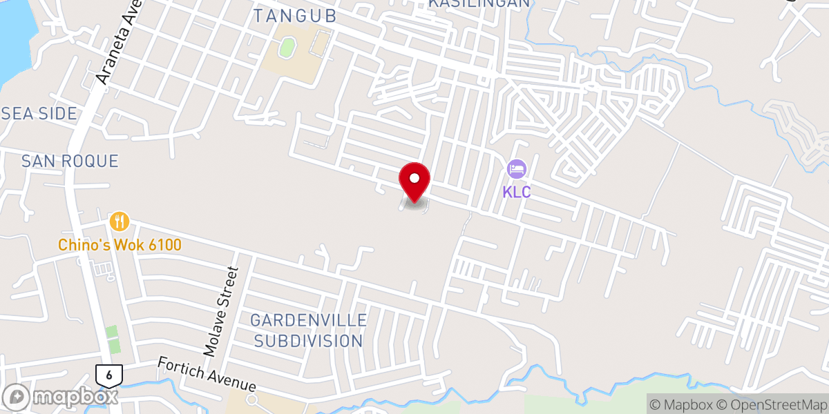 Map showing location of chapel village tangub Bacolod