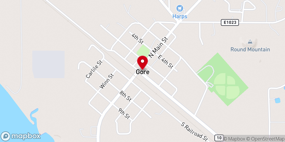 Map showing location of Notchietown Baptist Church