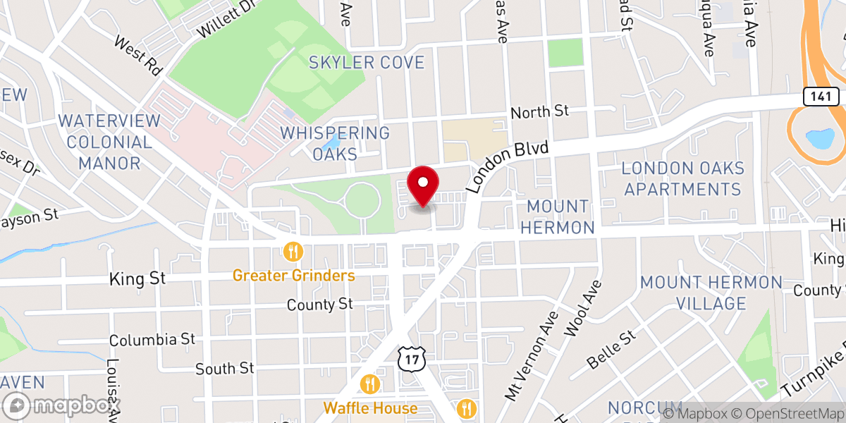 Map showing location of Mount Sinai Family Life Christian Center