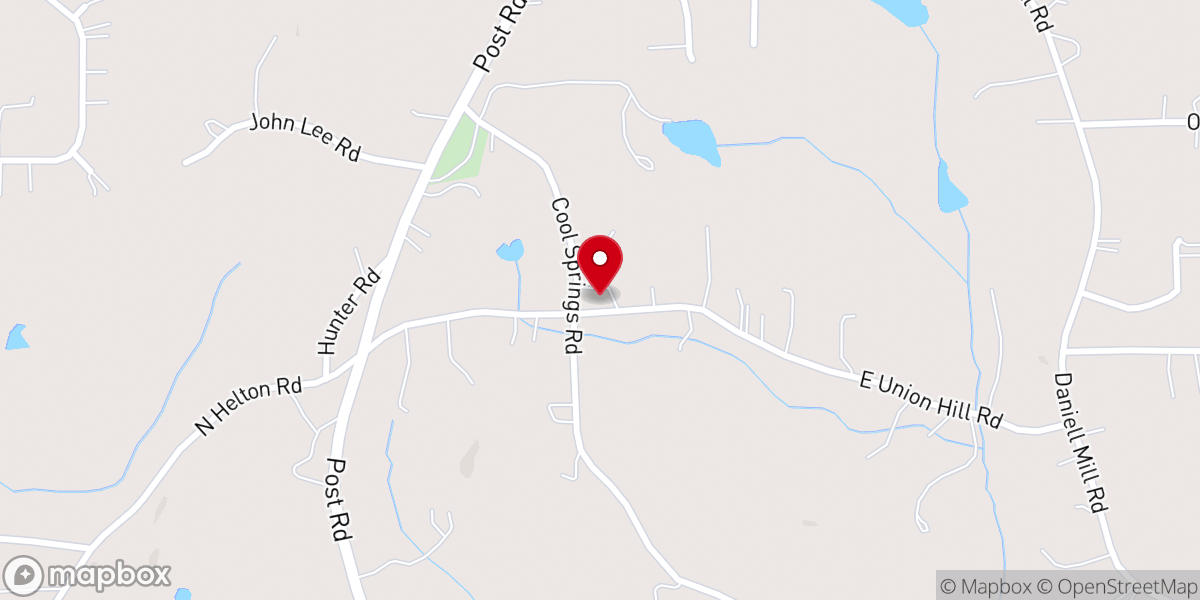 Map showing location of Union Hill Church