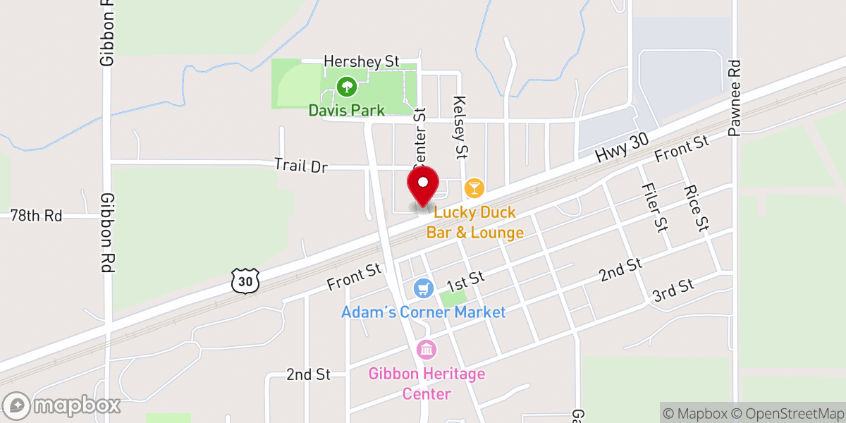 Map showing location of Glad Tidings Parsonage