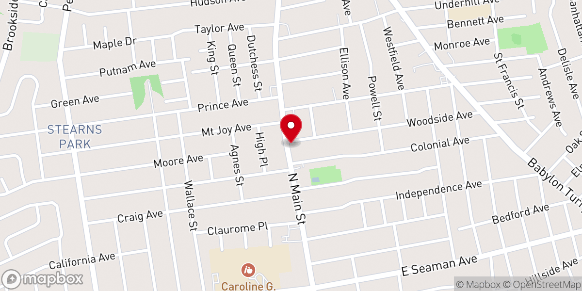 Map showing location of Spanish Evangelical Church