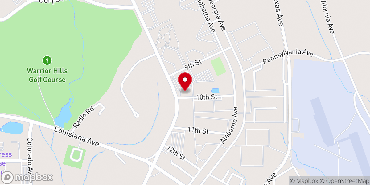 Map showing location of Warrior Lanes Bowling Center