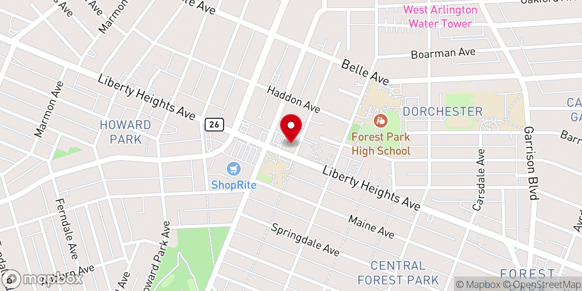 Map showing location of First Church of the Brethren