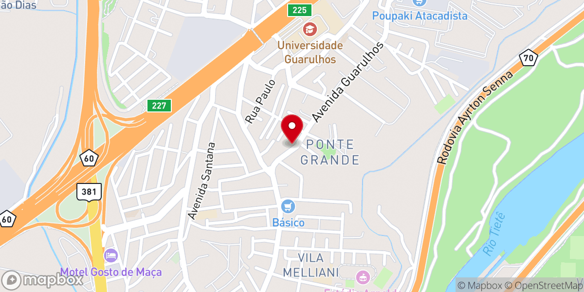 Map showing location of Paróquia São Geraldo Magela