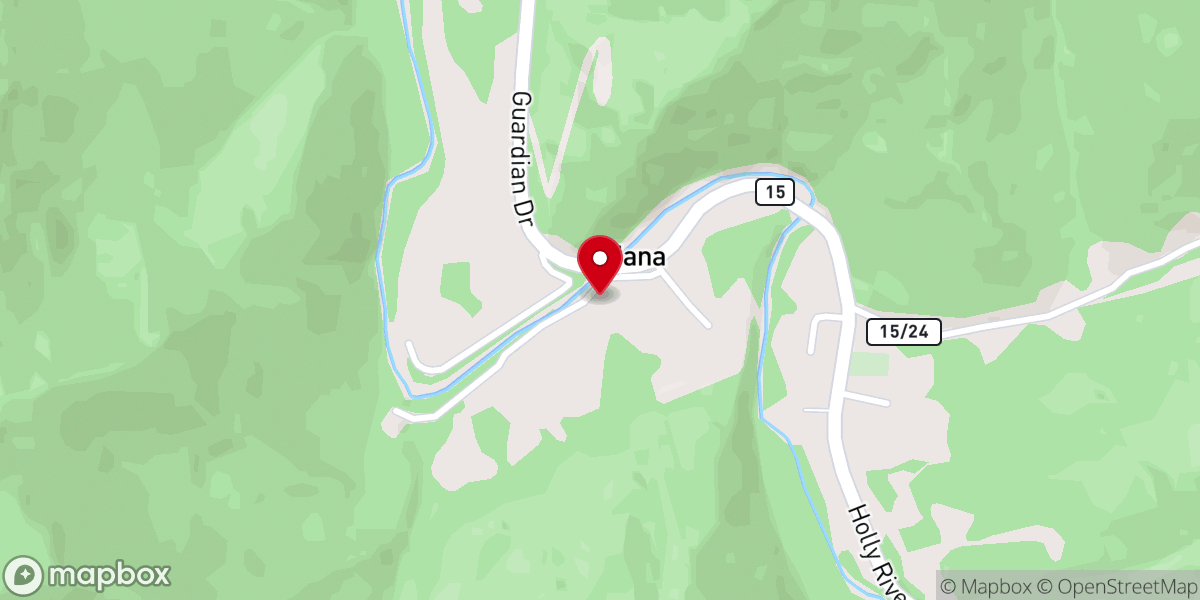 Map showing location of Diana Baptist Church