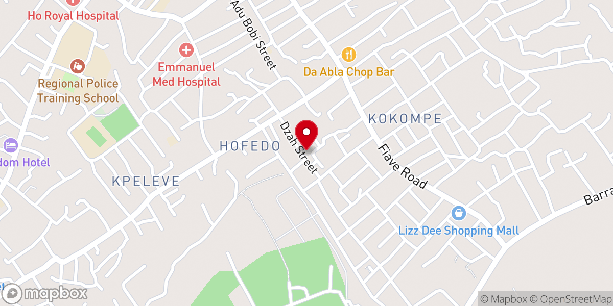 Map showing location of The Church of Pentecost, Ho