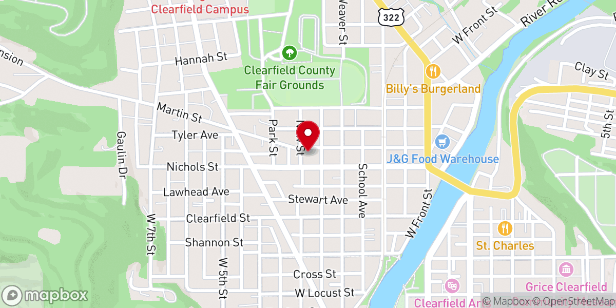 Map showing location of West Side United Methodist Church