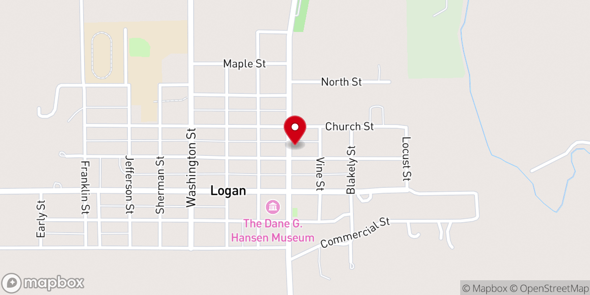 Map showing location of First Christian Church