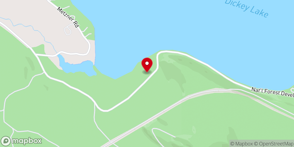 Map showing location of Dickey Lake Bible Camp