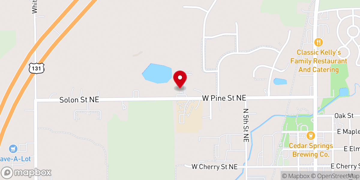Map showing location of Pilgrim Bible Church