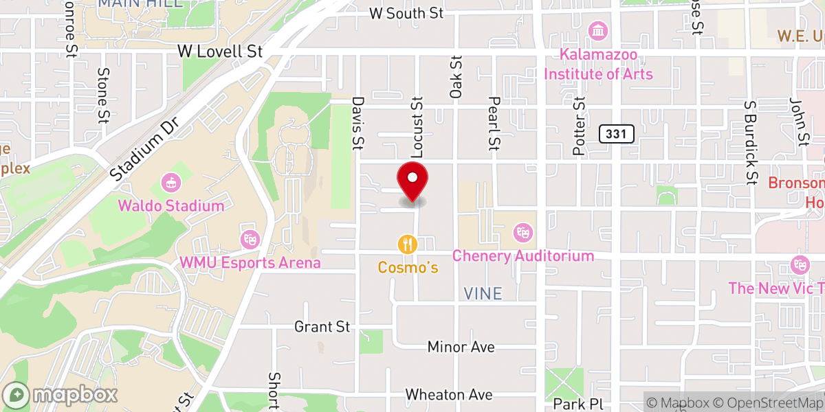 Map showing location of Holy Grounds Meeting Place