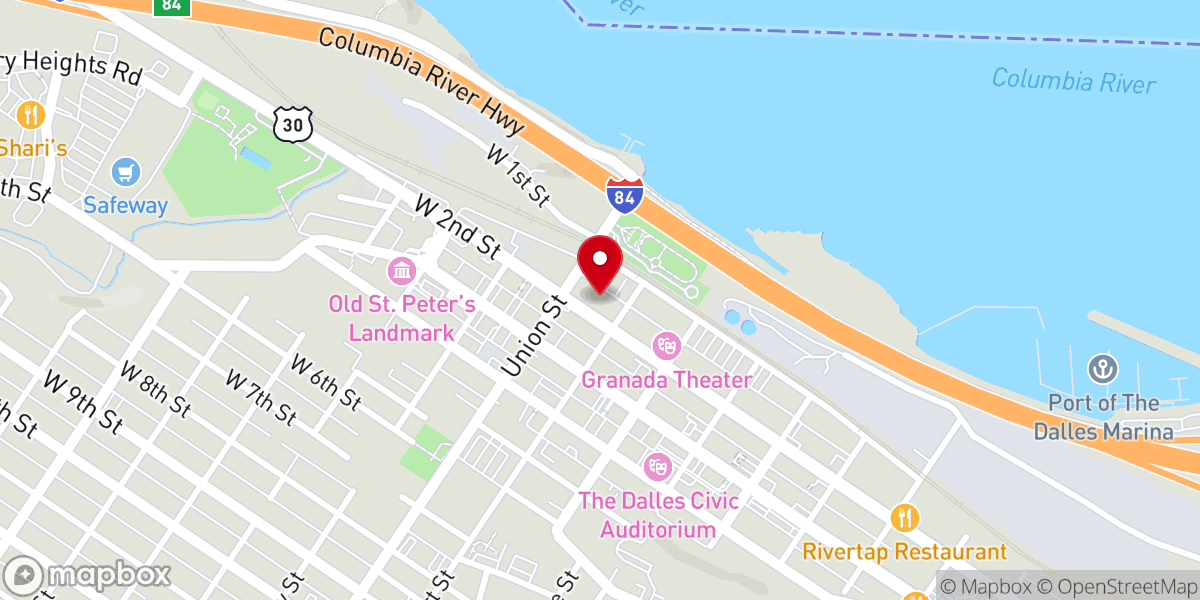 Map showing location of Augustinian Center of the Columbia Gorge