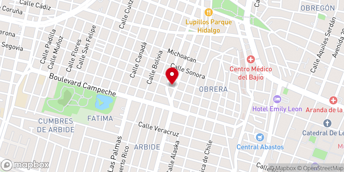 Map showing location of Parroquia Nuestra Señora del Carmen