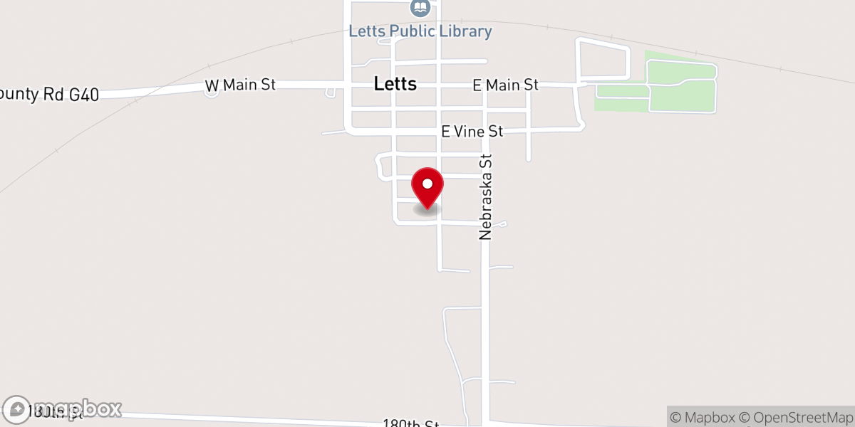 Map showing location of Letts Bible Church