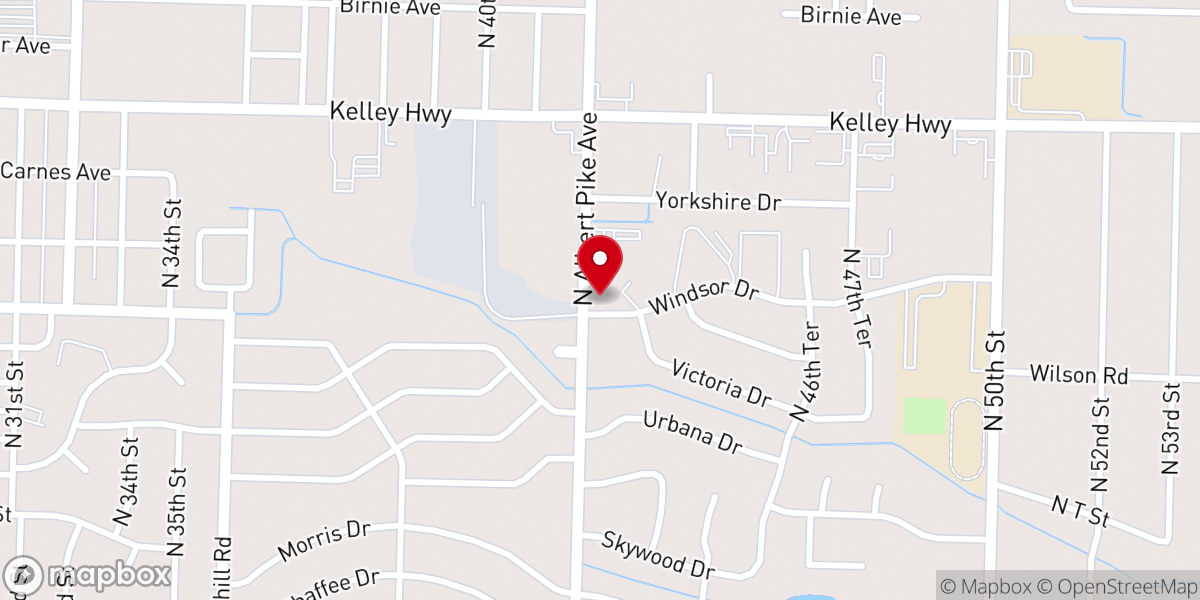 Map showing location of Fort Smith Fellowship