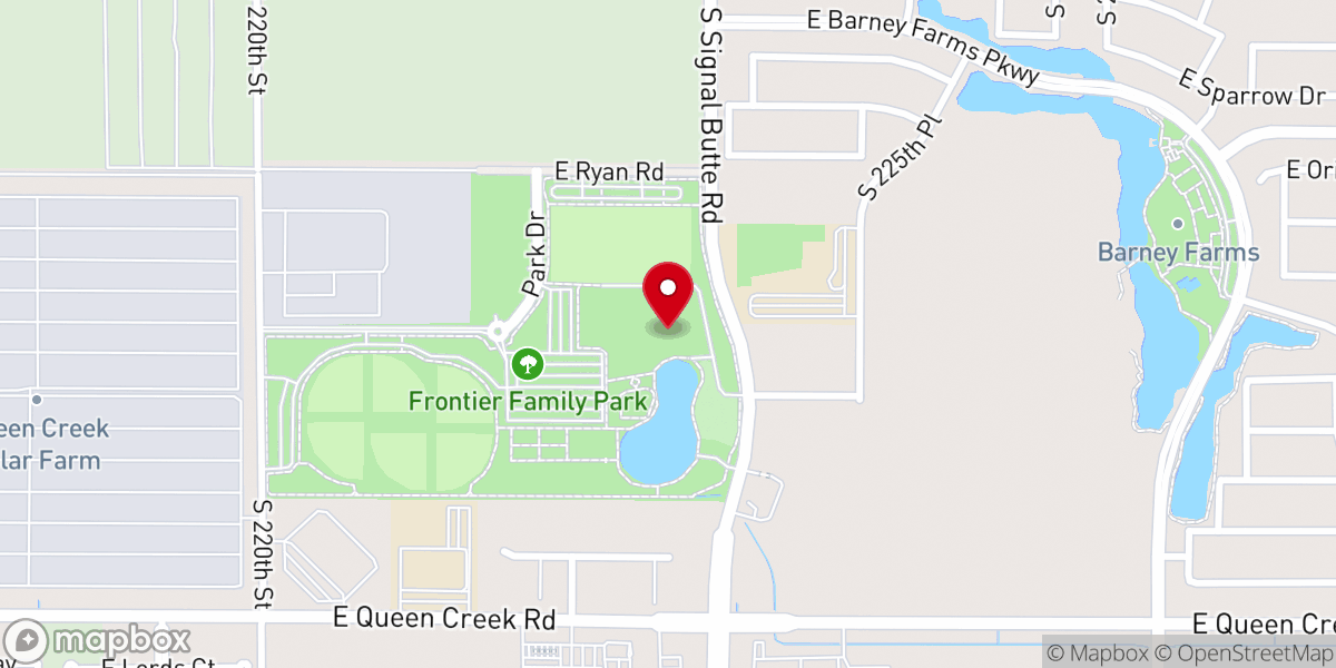Map showing location of Queen Creek Recreation & Aquatic Center