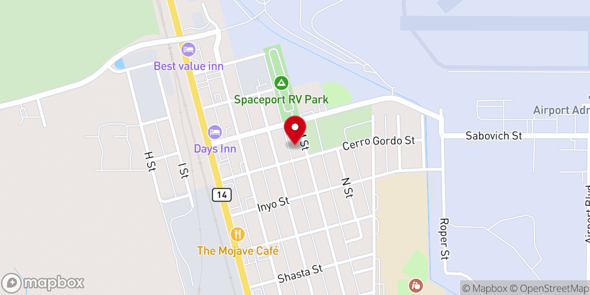 Map showing location of City Church - Mojave