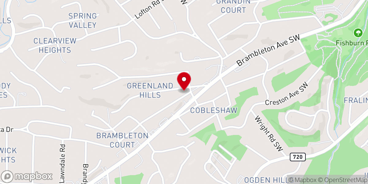 Map showing location of Woodlawn United Methodist Church