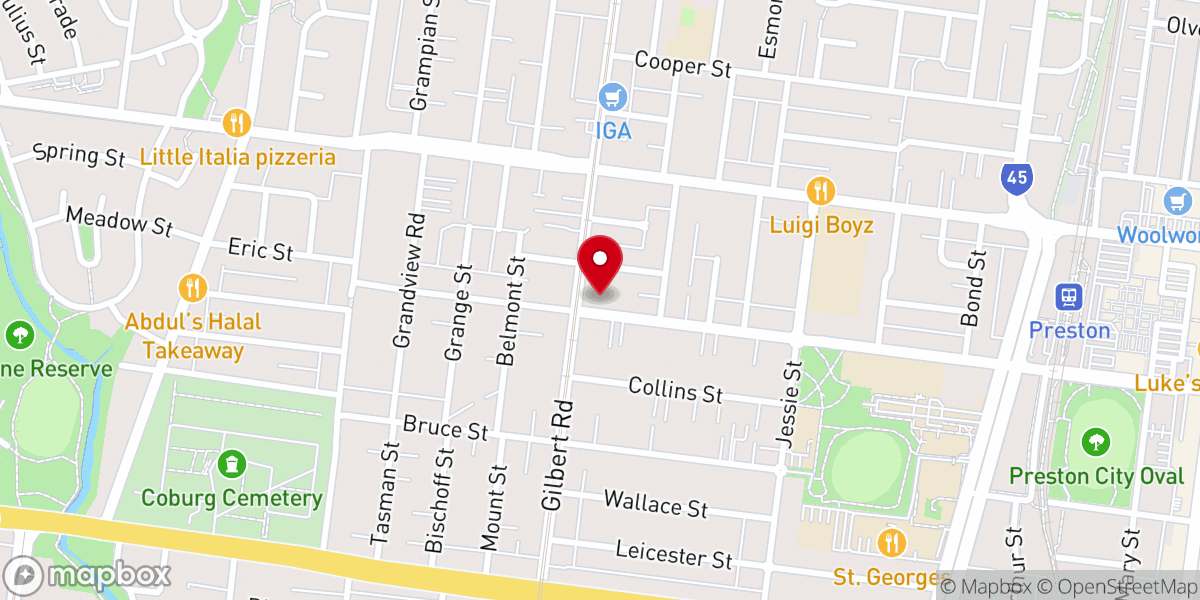 Map showing location of West Preston Baptist Church