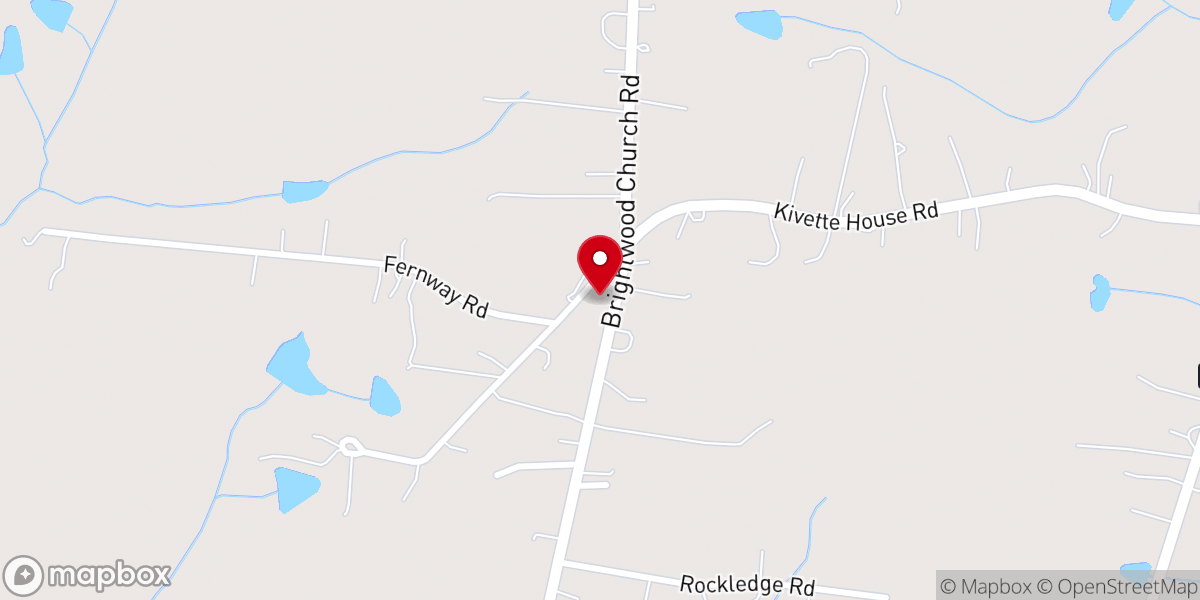 Map showing location of Brightwood Christian Church