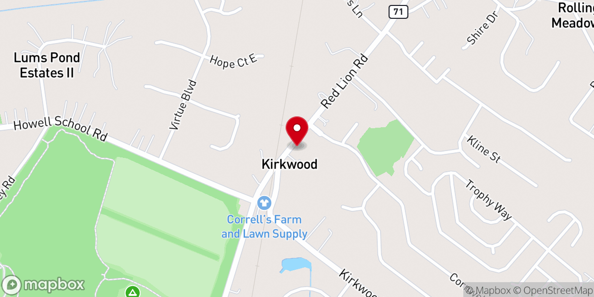 Map showing location of Kirkwood Methodist Church